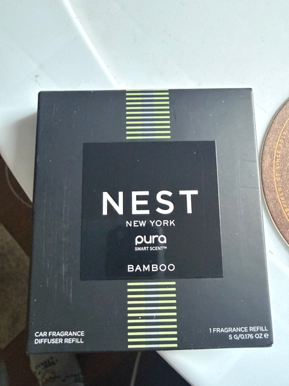 NEST New York Pura Bamboo Car Fragrance Refill - Black with Lime Accents